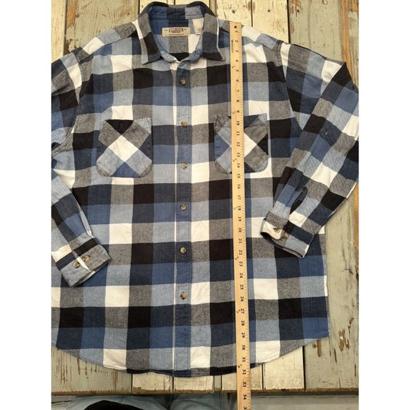 Vintage BIG MAC Workwear Shirt Men Size XL Brown Plaid Button Up Pocket Work 80s - Picture 6 of 12